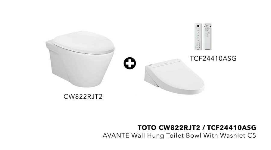 TOTO AVANTE WALL HUNG TOILET WITH WASHLET C5