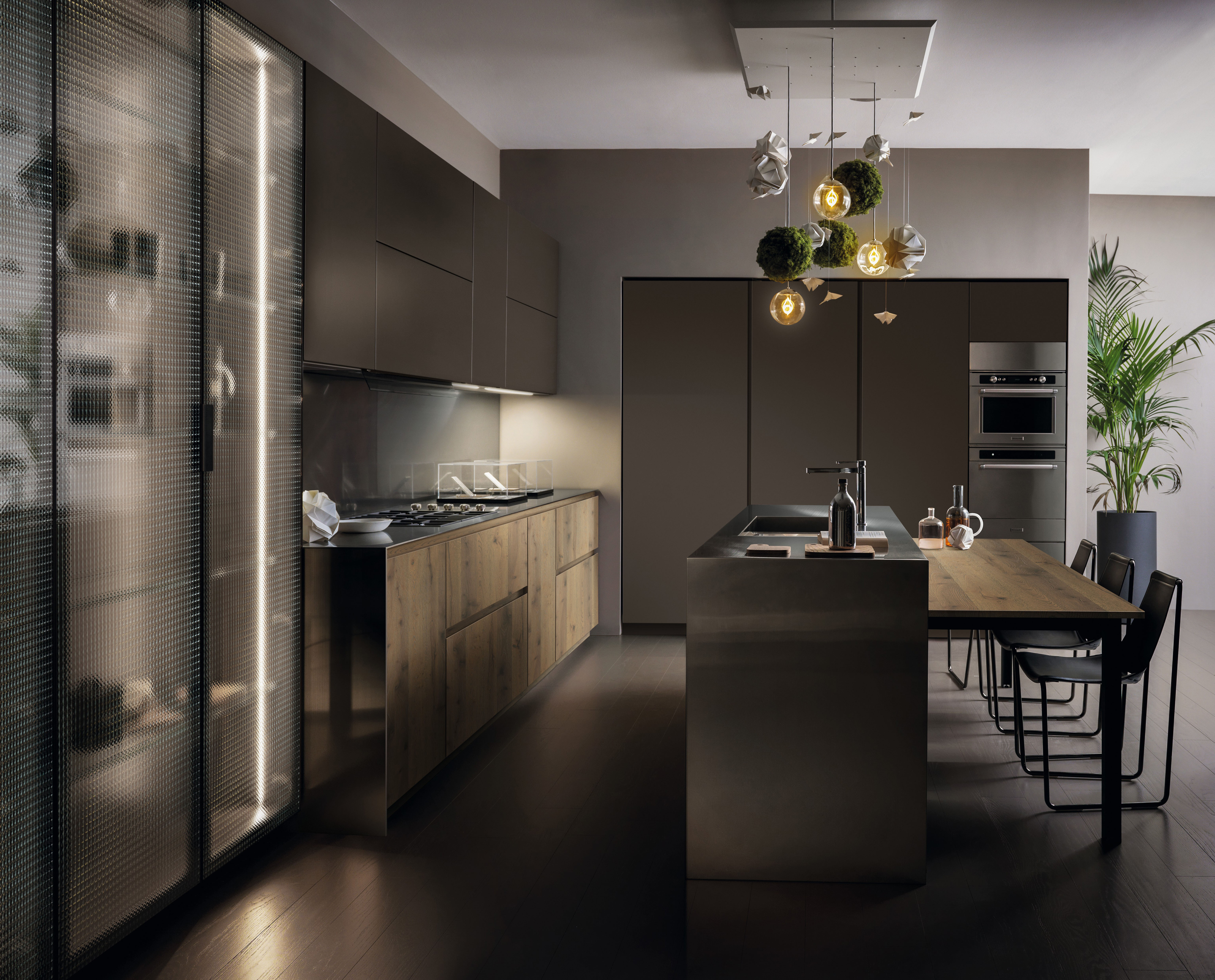 Aster Cucine Factory kitchen — industrial-loft mood