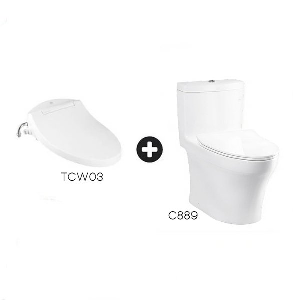One Piece Toilet Bowl C889DESI with Eco-washer TCW03S