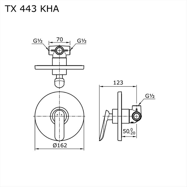 TX443KHA - HA - Single Lever Shower Mixer