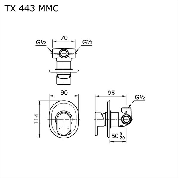 TX443MMC - LOZZA - Single Lever Shower Mixer