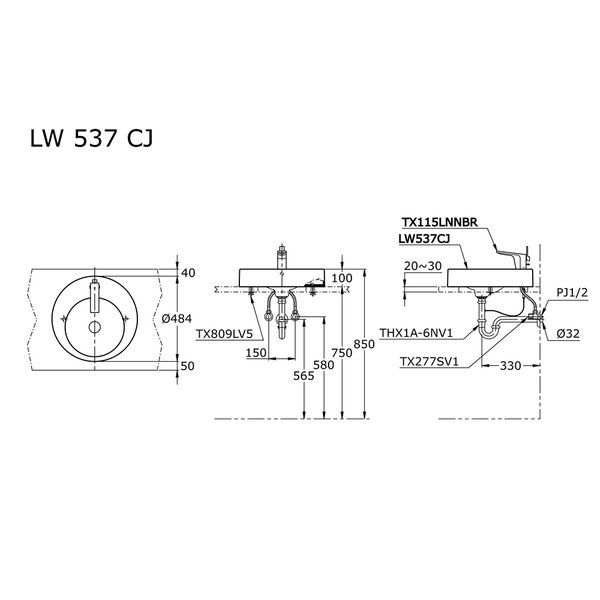 LW537CJ - Console Lavatory