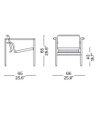 Cassina LC1 Lounge Chair - Le Corbusier, Jeanneret, Periand - Dimensions
