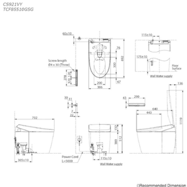 CS921VY / TCF85510GSG - NEOREST AS - Luxurious Integrated Toilet