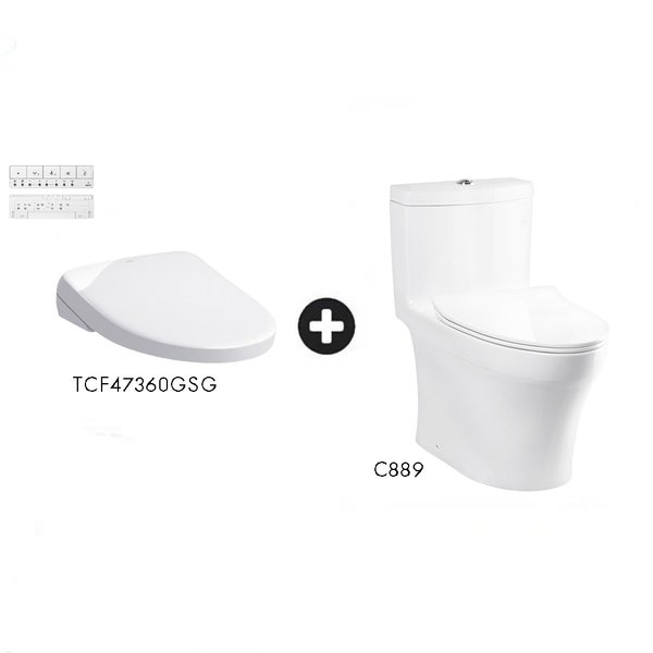 One Piece Toilet Bowl C889CDESI with Washlet TCF47360GSG