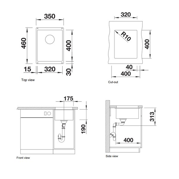 SUBLINE 320-U (Silgranit Black)