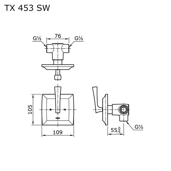 TX453SW - WENZAL - Lever Handle 2 Way Diverter