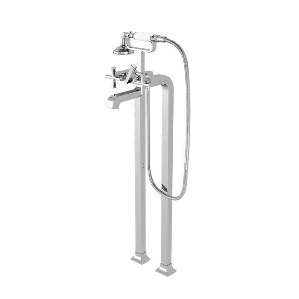 TX445SWCV3 - WENZAL - Cross Handle Floor Standing Bath & Shower Set