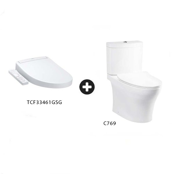 Close Coupled Toilet Bowl C769CESI with Washlet TCF33461GSG