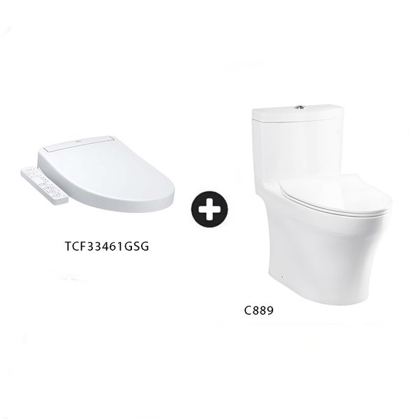 One Piece Toilet Bowl C889CDESI with Washlet TCF33461GSG