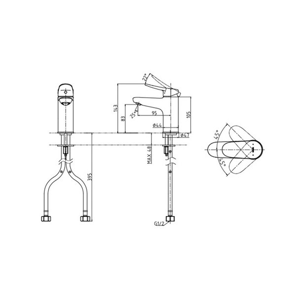 TLS04303 - LF Series - Single Lever Lavatory Faucet (w/o Pop-up Waste)