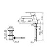 TOTO Single Lever Lavatory Faucet - UMI - TX115LU - Dimensions