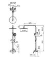 TOTO Single Lever Shower Column Set - REI S - TX492SRS - Dimensions