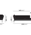 VITRA Suita Chaise Lounge Large (Right) - Citterio - Dimensions
