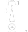 Santa & Cole Tripode G5 - Floor Lamp - Santa & Cole Team - Dimensions