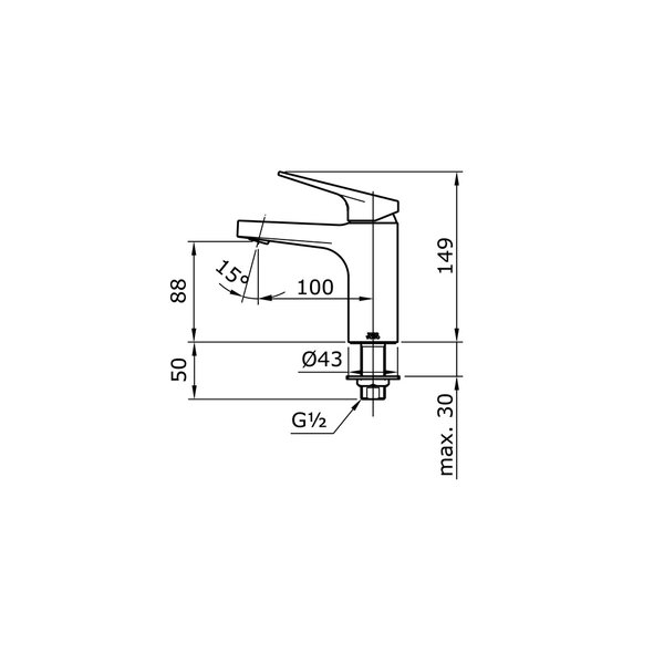 TX109LRS - REI S - Single Lever Lavatory Faucet (Cold Only)