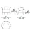 Cassina Back-Wing Armchair - Urquiola - Dimensions