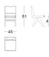 Cassina Capitol Complex Chair - Jeanneret - Without Armrest Dimensions