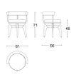 Cassina Indochine Dining Chair - Perriand - Dimensions