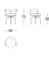 Cassina LC7 Dining Chair - Le Corbusier, Jeanneret, Periand - Dimensions
