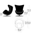 Fritz Hansen Egg - Lounge Chair - Jacobsen - Dimensions