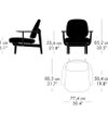 Frtiz Hansen Fred - Lounge Chair (JH97) - Hayon - Dimensions