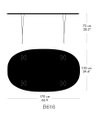 Fritz Hansen Superellipse - Dining Table - Hein - B616 Dimensions