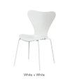 Fritz Hansen Series 7 3107 - Coloured Ash - Jacobsen - White + White