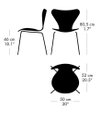 Fritz Hansen Series 7 3107 - Chair (Fully Upholstered) - Jacobsen - Dimensions