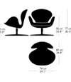Fritz Hansen Swan - Lounge Chair - Jacobsen - Dimensions
