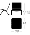Fritz Hansen PK22 - Lounge Chair - Kjaerholm - Dimensions