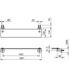 TOTO Glass Shelf - EGO II - TX705AES - Dimensions