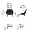 VITRA Slow Chair and Ottoman - Bouroullec - Dimensions