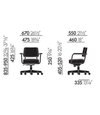 VITRA Fauteuil Direction Pivotant Office Swivel Chair - Prouvé - Dimensions