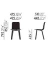 VITRA HAL Ply Wood Chair - Morrison - Dimensions