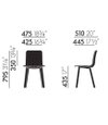 VITRA HAL Wood Chair - Morrison - Dimensions