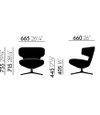 VITRA Petit Repos - Lounge Chair - Citterio - Dimensions