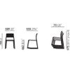 VITRA Tip Ton Chair - Barber & Osgerby - Dimensions