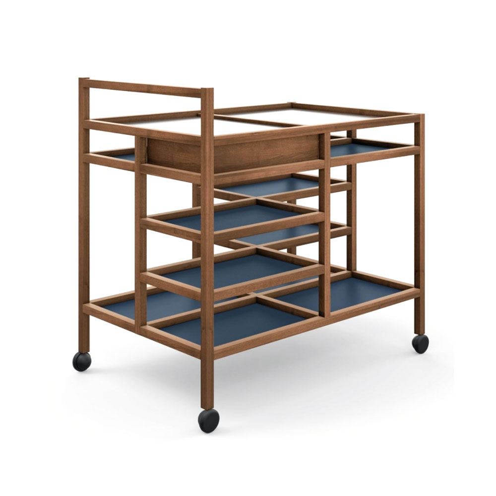 Cassina 72万「Serving Cart」ワゴン ウォールナット無垢材 ボディル・ケアー トロリー サービングカート キャスター カッシーナ CASSINA-Serving-Cart-1.jpg