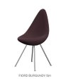 Fritz Hansen Drop 3110 - Chair (Fully Upholstered) - Jacobsen - Burgundy