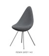 Fritz Hansen Drop 3110 - Chair (Fully Upholstered) - Jacobsen - Grey 143