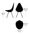 Fritz Hansen Drop 3110 - Chair (Fully Upholstered) - Jacobsen - Dimensions