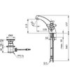 TOTO Single Hole Lavatory Faucet - CURIO - TX110LCBR - Dimensions