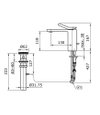 TOTO Single Lever Lavatory Faucet - LE MUSE - TX115LQBR - Dimensions