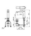 TOTO Single Lever Lavatory Faucet - MA - TX115MMA - Dimensions