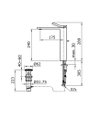 TOTO Extended Single Lever Lavatory Faucet - LE MUSE - TX116LQBR - Dimensions