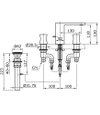 TOTO Lavatory Faucet with Push Pop-Up Waste - LE MUSE - TX119LQBR - Dimensions
