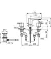 TOTO Lavatory Faucet w/ Pop-Up Waste - REI S - TX119LRS - Dimensions