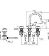 TOTO Lavatory Faucet w/ Pop-Up Waste - VASIL - TX119LV - Dimensions