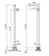 TOTO Floor Standing Lavatory Faucet - LE MUSE - TX128LQBR - Dimensions